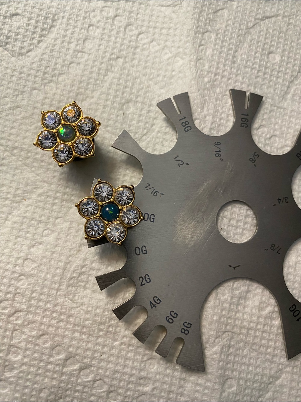 Gold Floral Crystal Dermal Top - Gold and Clear - Picture 2 of 2